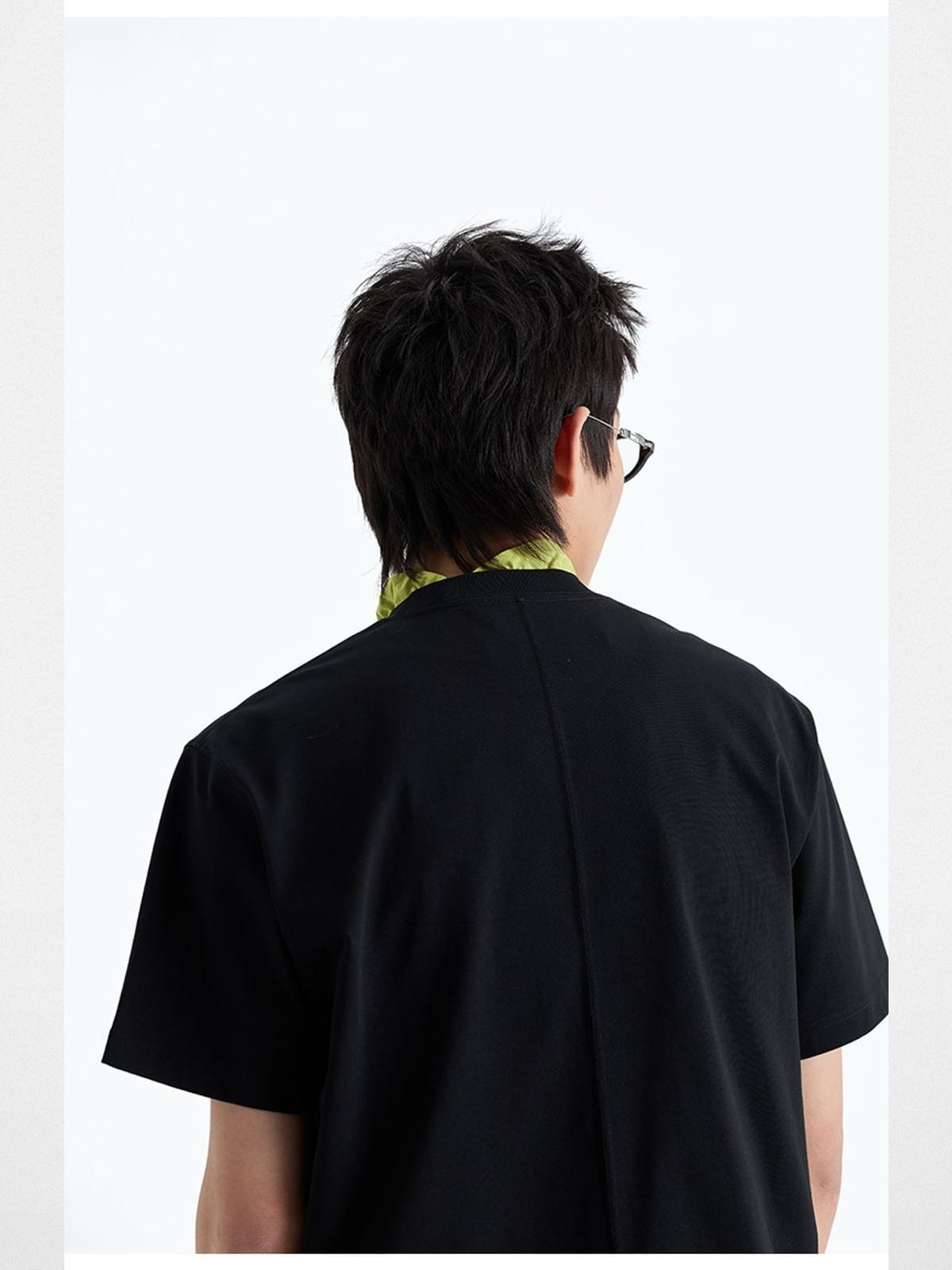 Nans Coolmax Cotton Crew Neck Tee in Black - On Model