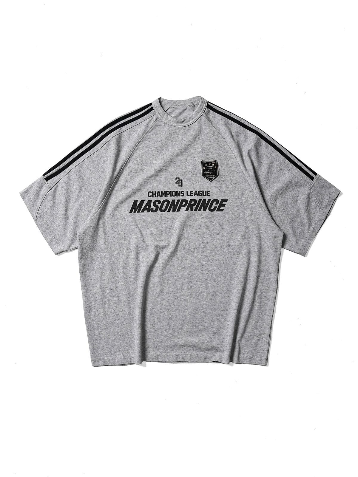 MasonPrince Oversized Raglan Football Tee in Gray