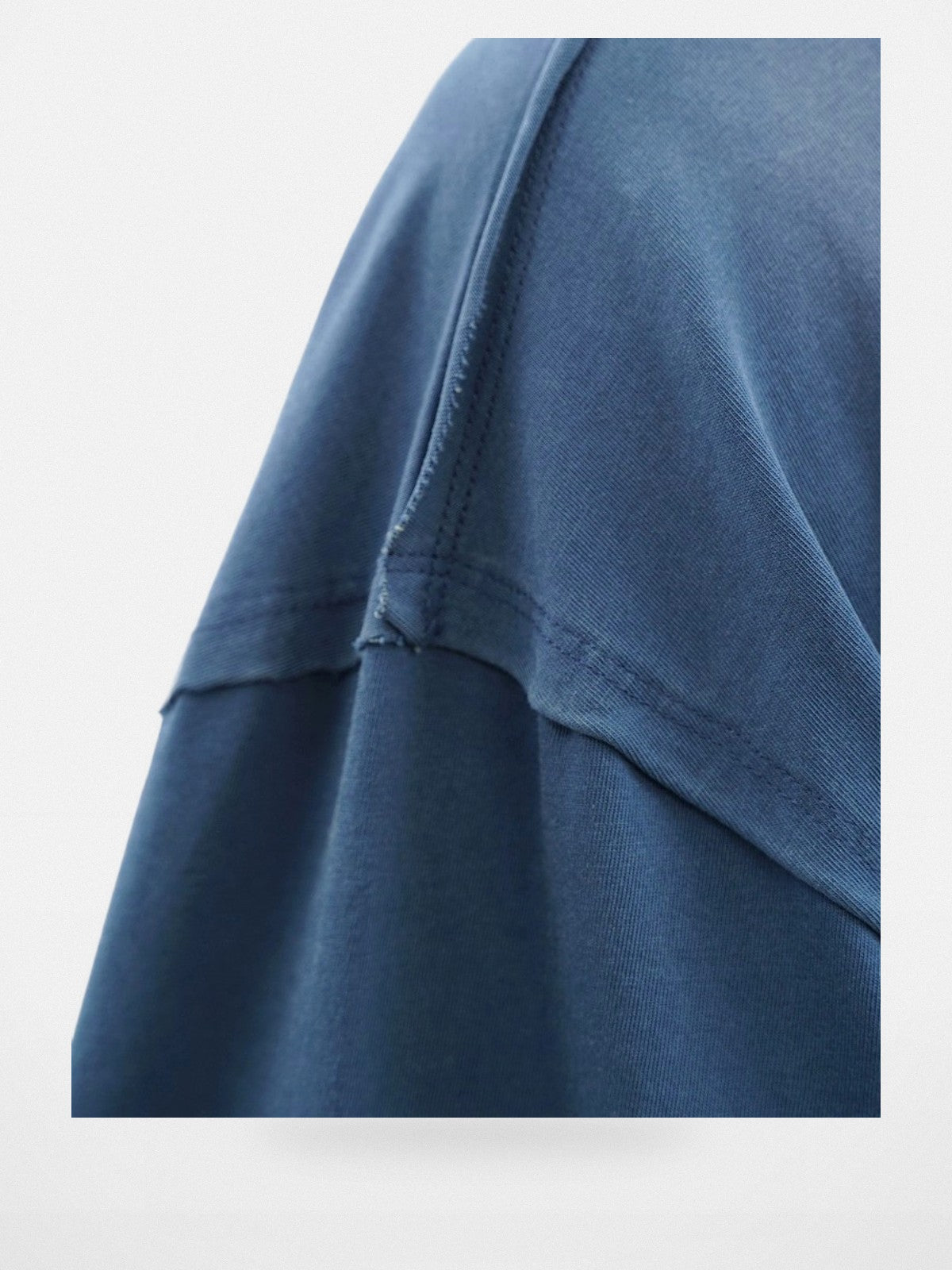 MASONPRINCE Double Layer Collar Embroidered Tee in Navy Blue - Detail