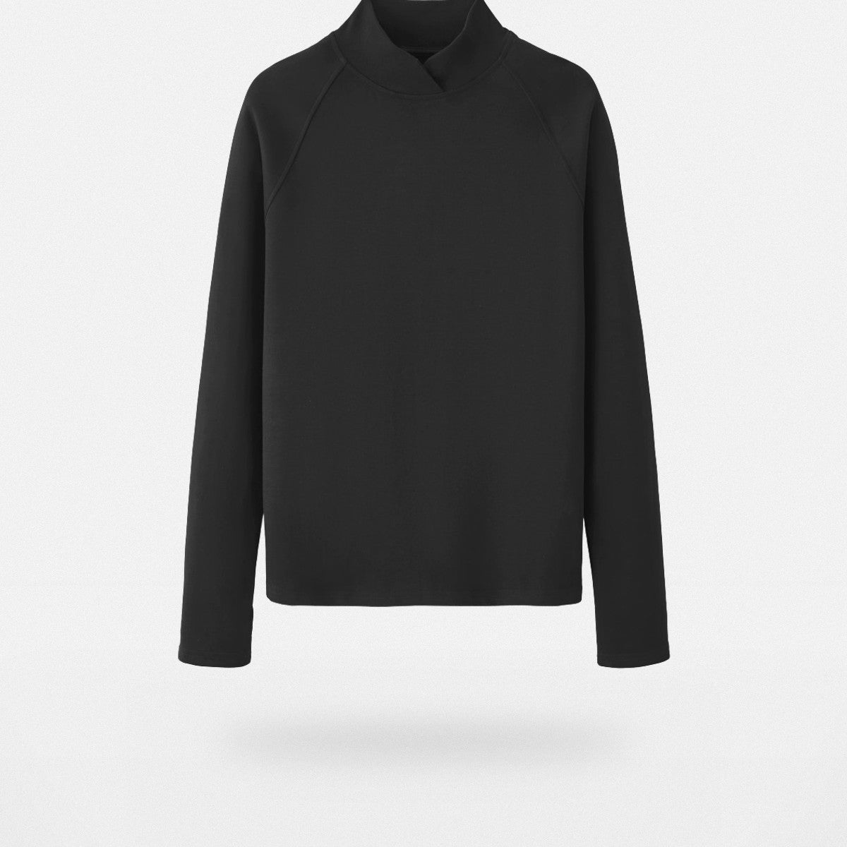 Y OFFICIAL Raglan High Neck Thermal Top in Black