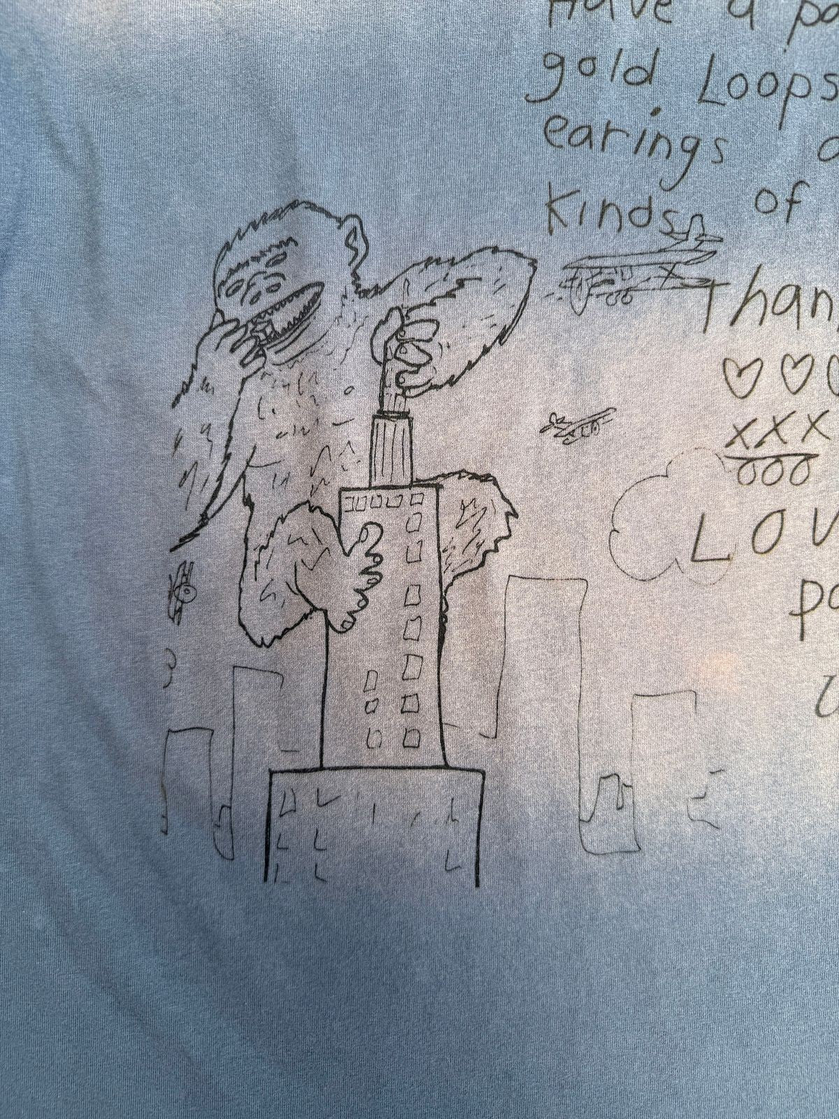 UNKNOWNWORLD Sun Faded Distressed Graphic T Shirt in Navy - Detail