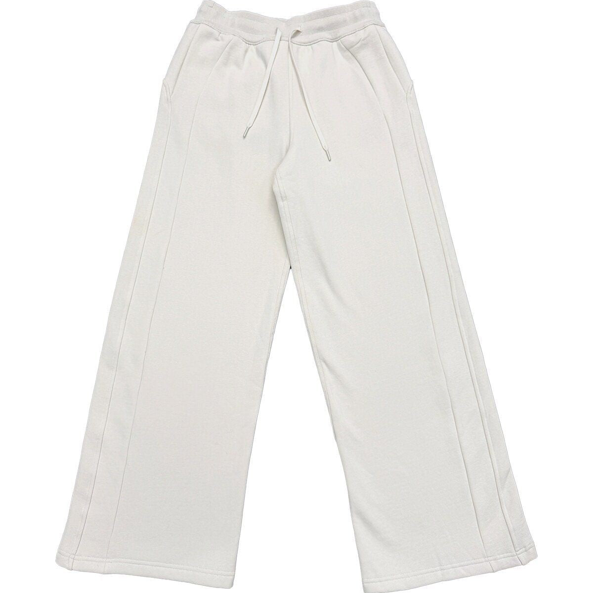 TRIANGLE PROJECT Brushed Cotton Wide Leg Sweatpants in White
