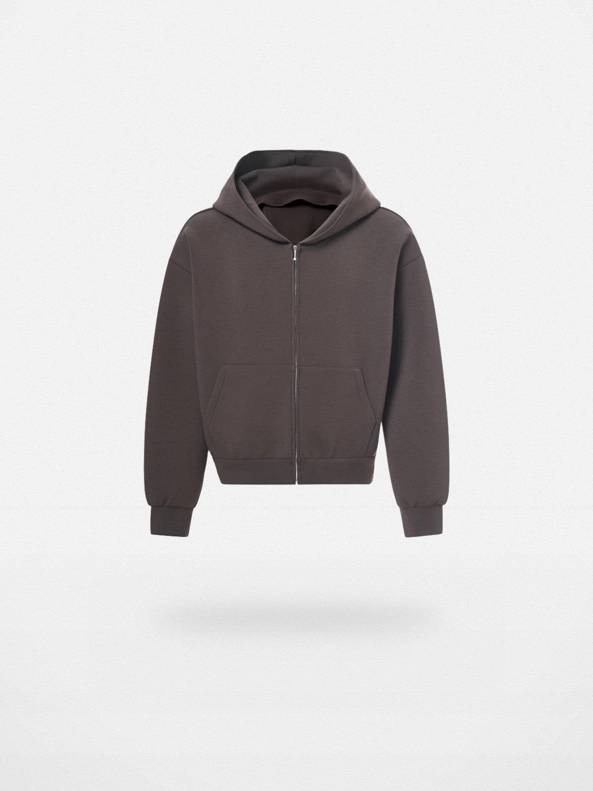 Roolrren Homme Cotton Air Layer Zip Hoodie in Brown