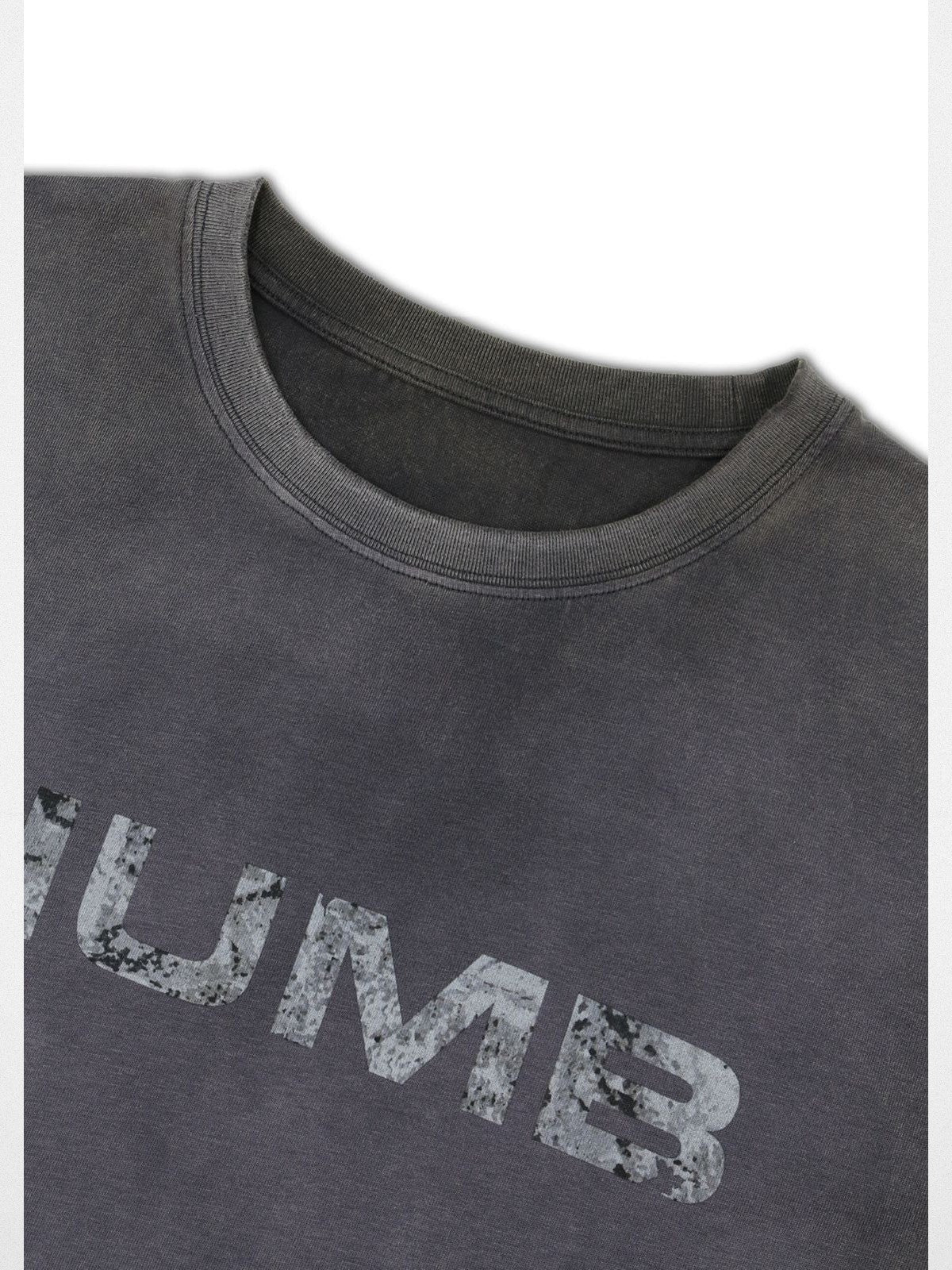 SOD Distressed Washed NUMB T Shirt in Purple - Detail