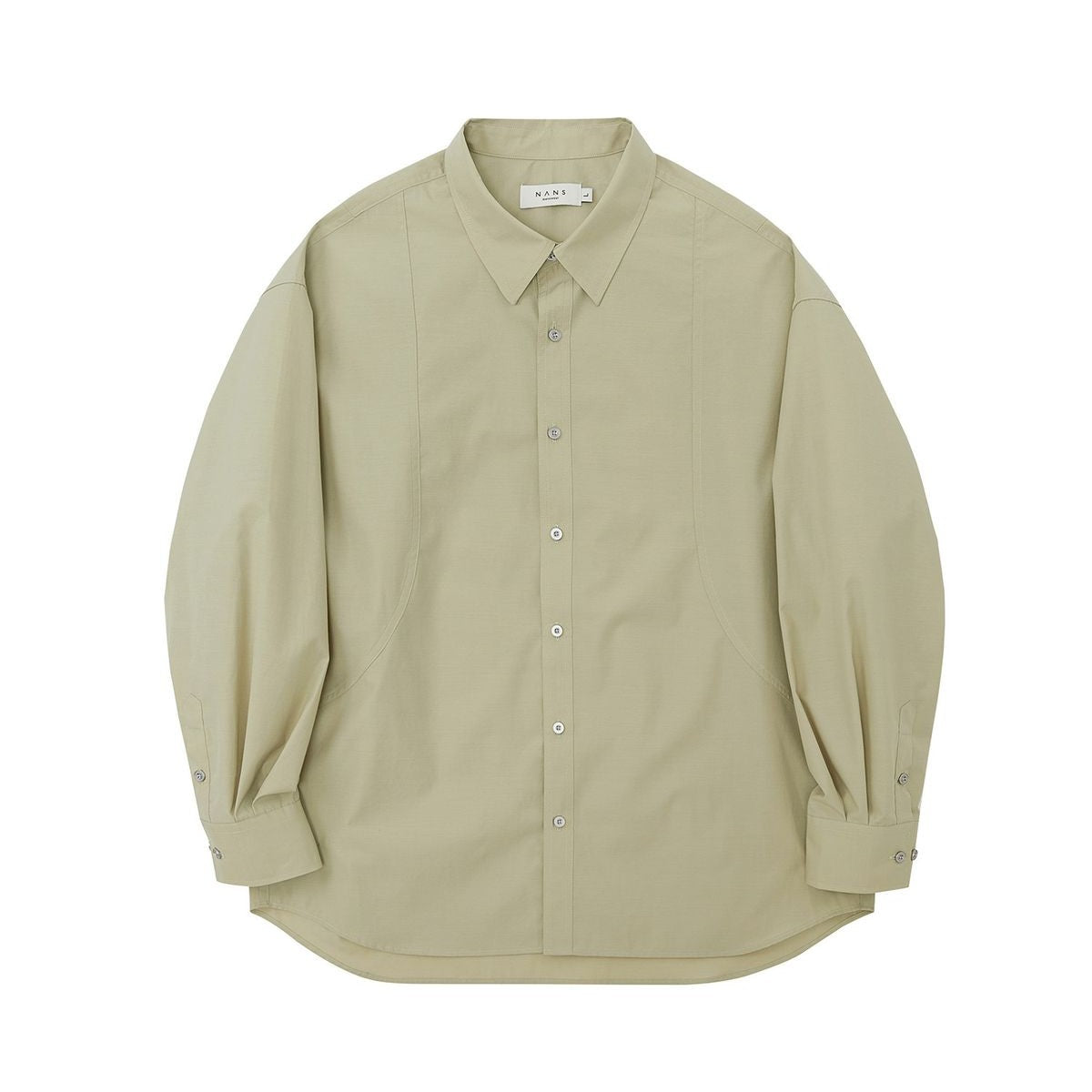 NANS Curved Seam Cotton Blend Shirt in Mint