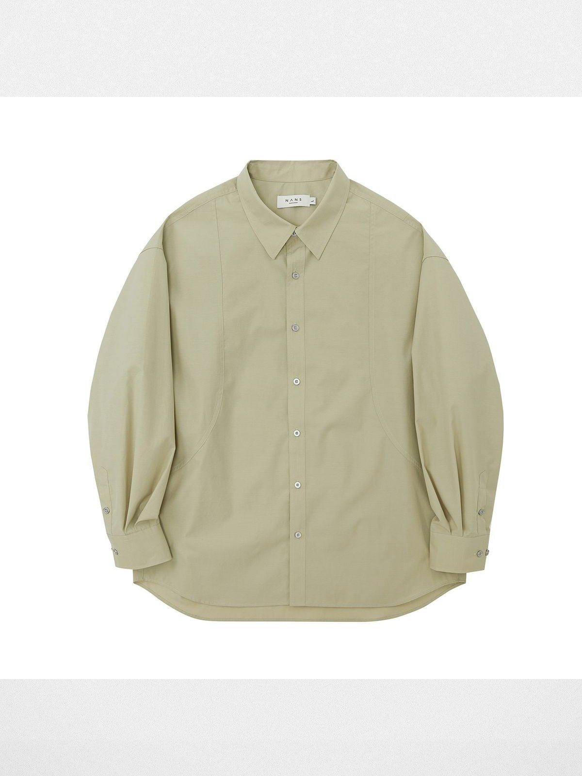NANS Curved Seam Cotton Blend Shirt in Mint