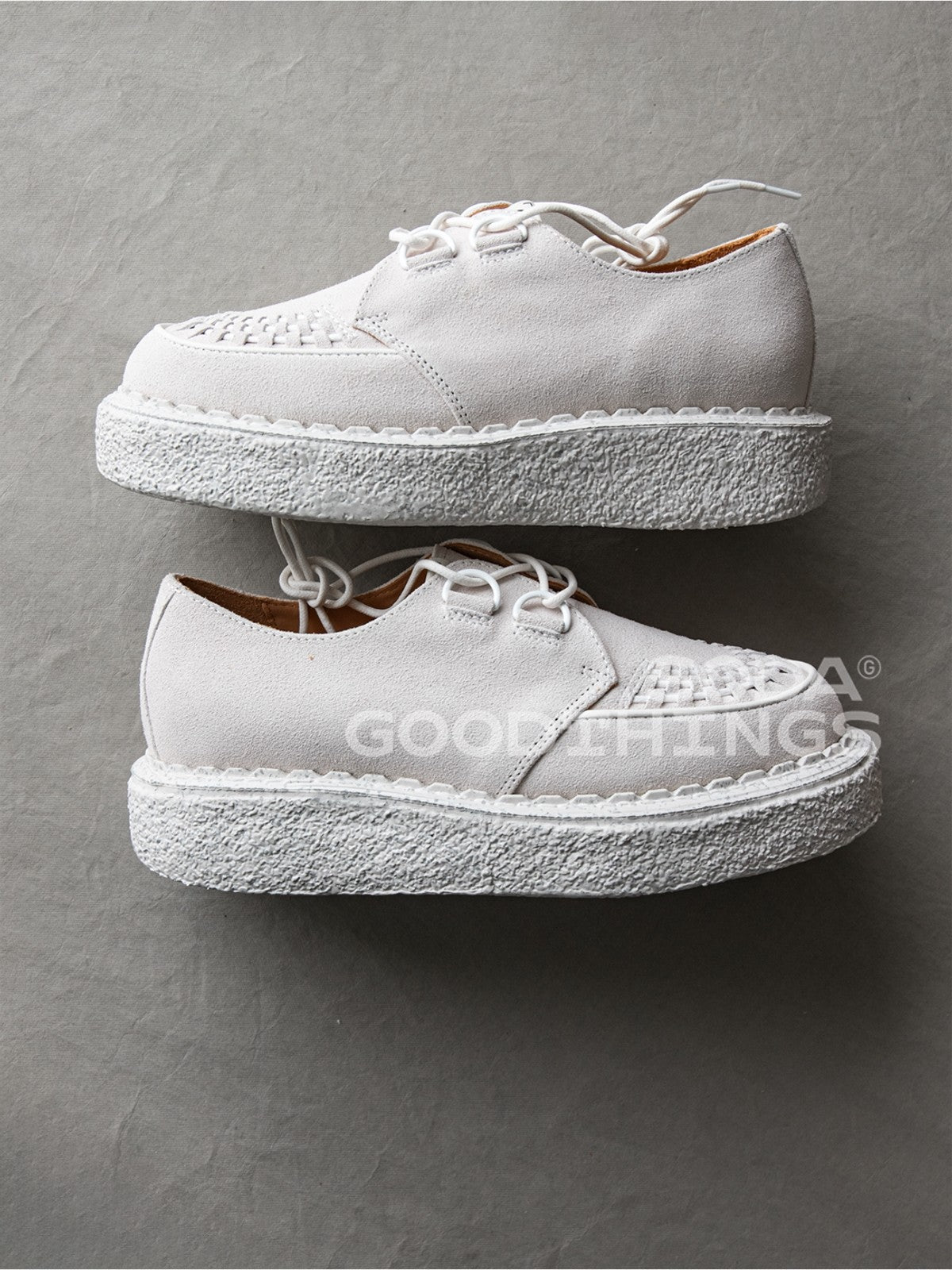 Soda Woven Suede Platform Sneakers in White