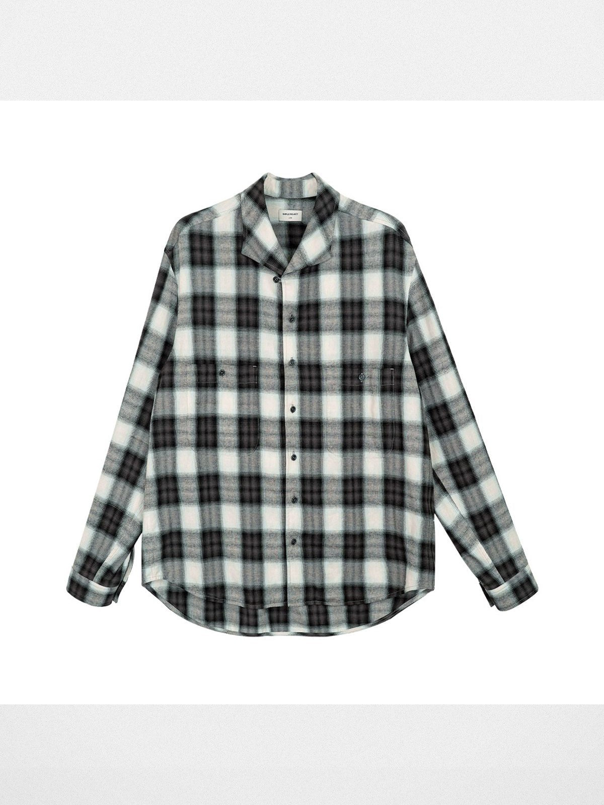 Simple Project Ombr Check Flannel Shirt in Black