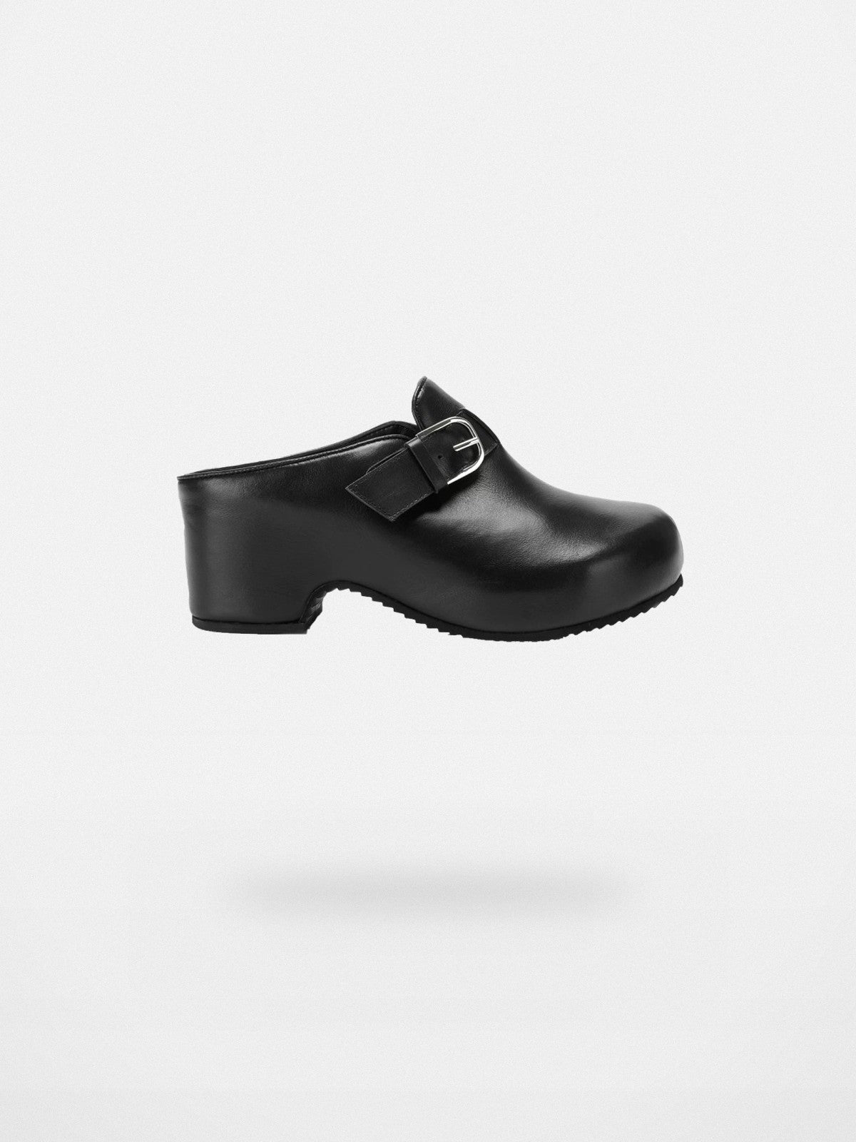 Rarely Alike IZZY Buckle Platform Clogs in Black