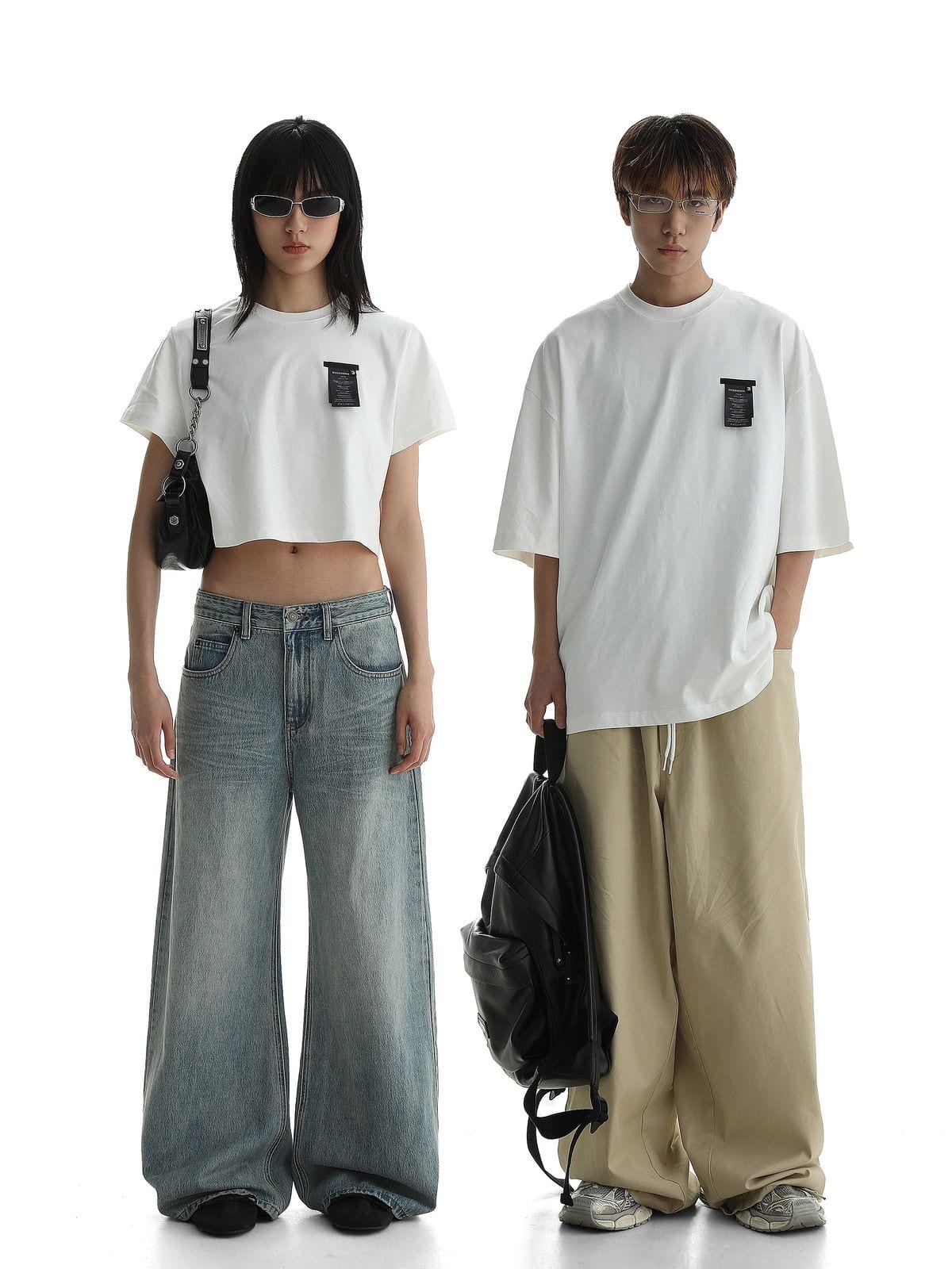 MasonPrince Heavy Wash Cotton T Shirt in White - On Female Model