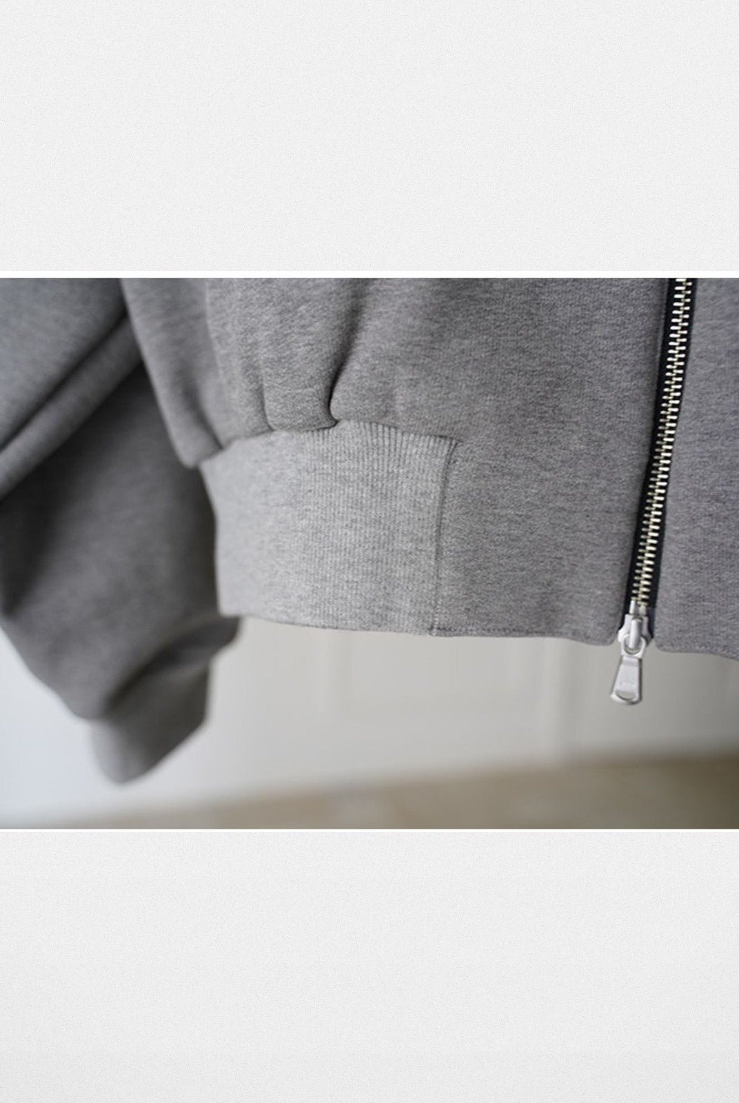 Roolrren Homme Heavyweight Cotton Stand Collar Jacket in Gray - Detail