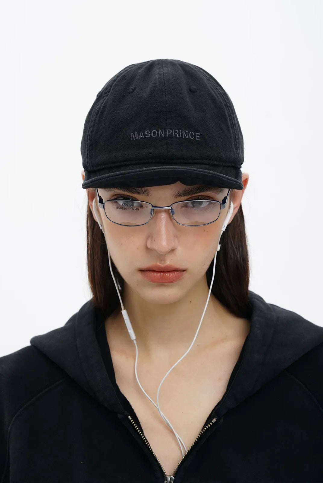 MASONPRINCE Twisted Design Flat Top Cap in Black - On Model