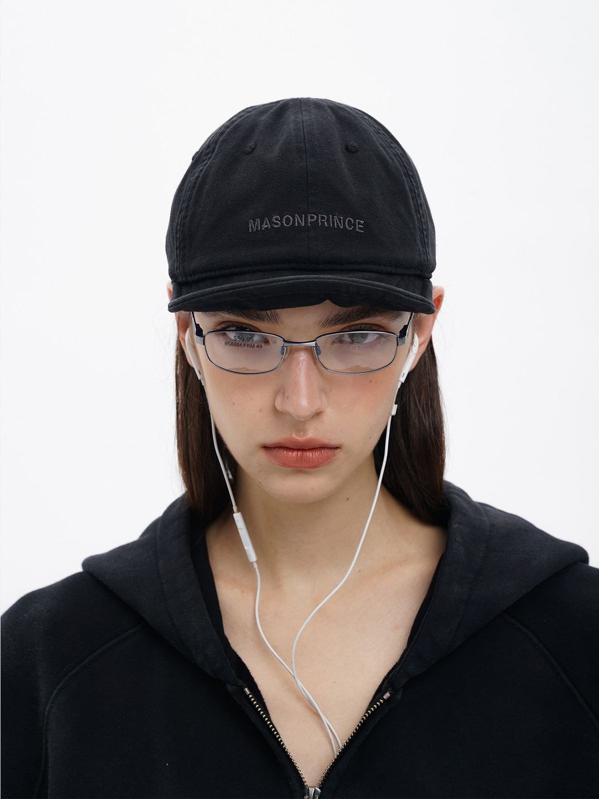 MasonPrince Twisted Flat Top Cotton Cap in Black - On Model