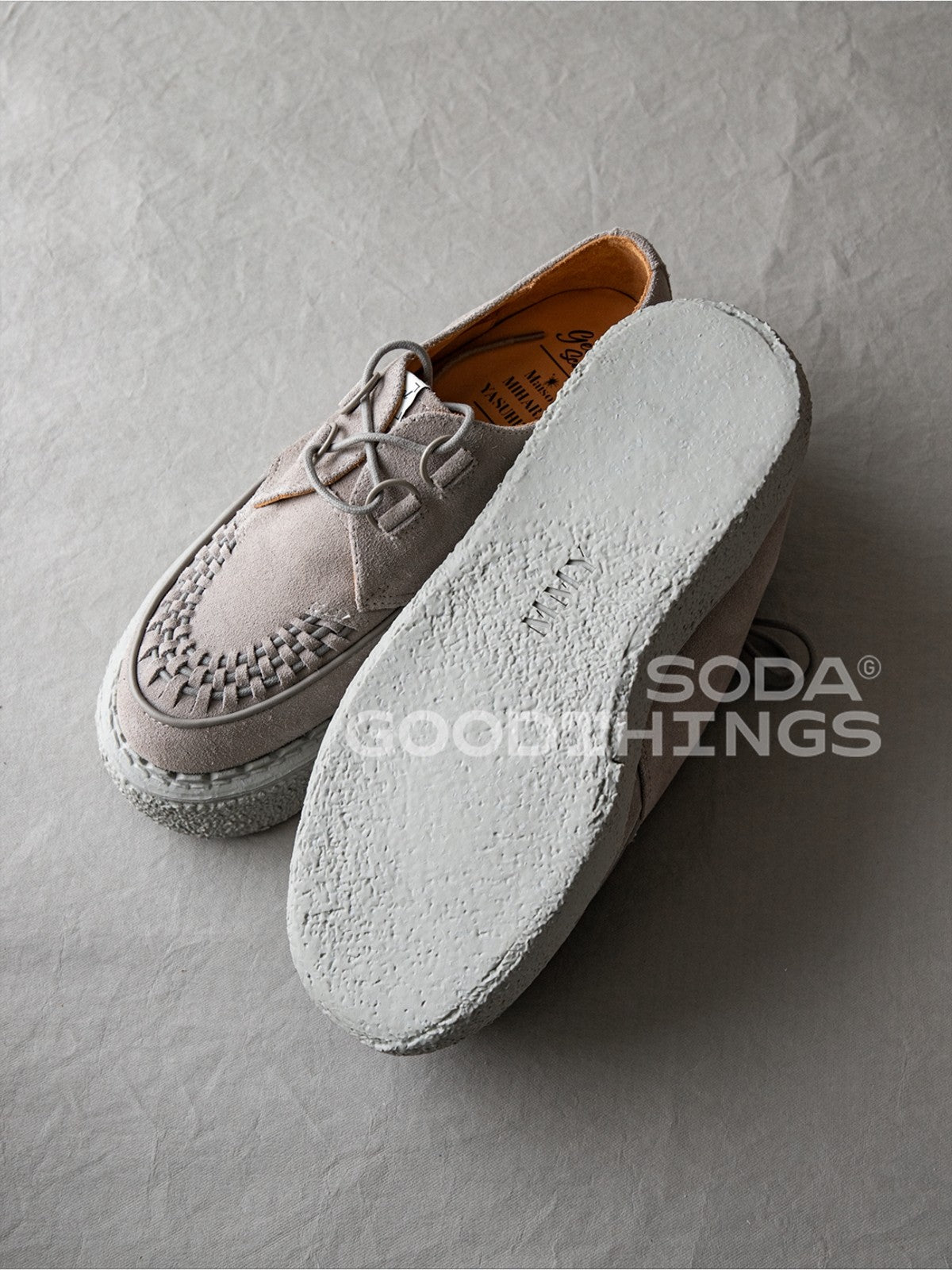 Soda Woven Suede Platform Sneakers in Gray