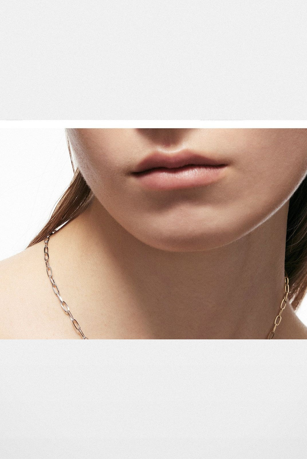 BLACKHEAD Two Tone Twisted Nail Steel Necklace in Gold - On Model