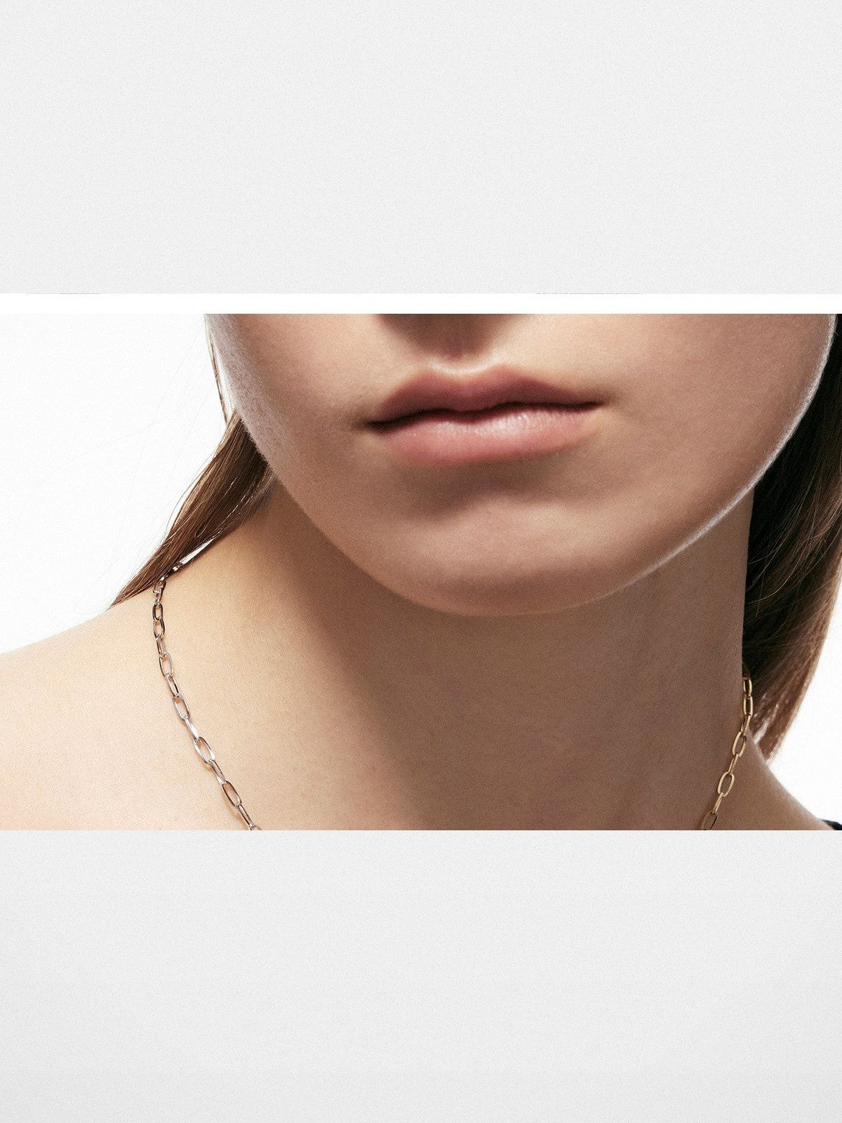 BLACKHEAD Two Tone Twisted Nail Steel Necklace in Gold - On Model