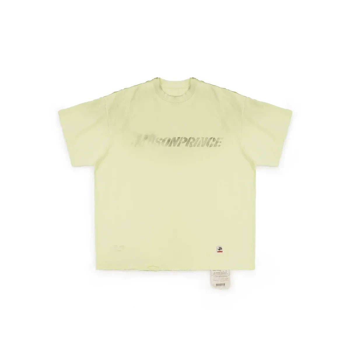 MASONPRINCE Distressed Spray Paint Logo Tee in Yellow