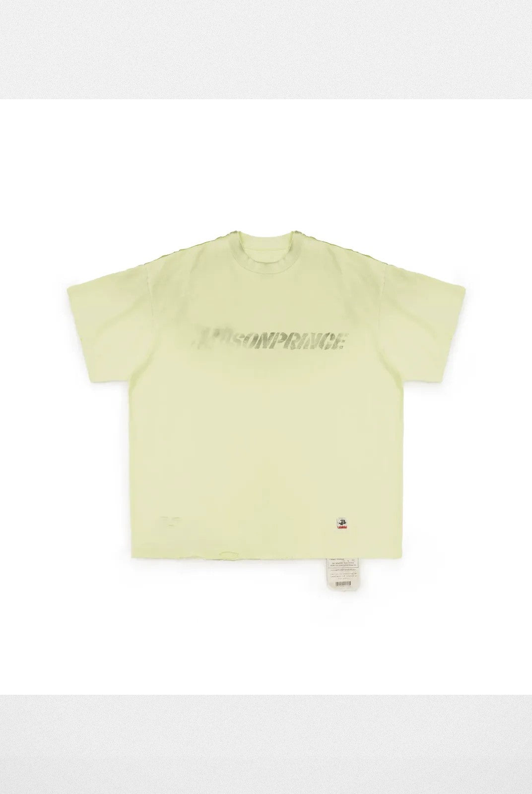 MASONPRINCE Distressed Spray Paint Logo Tee in Yellow