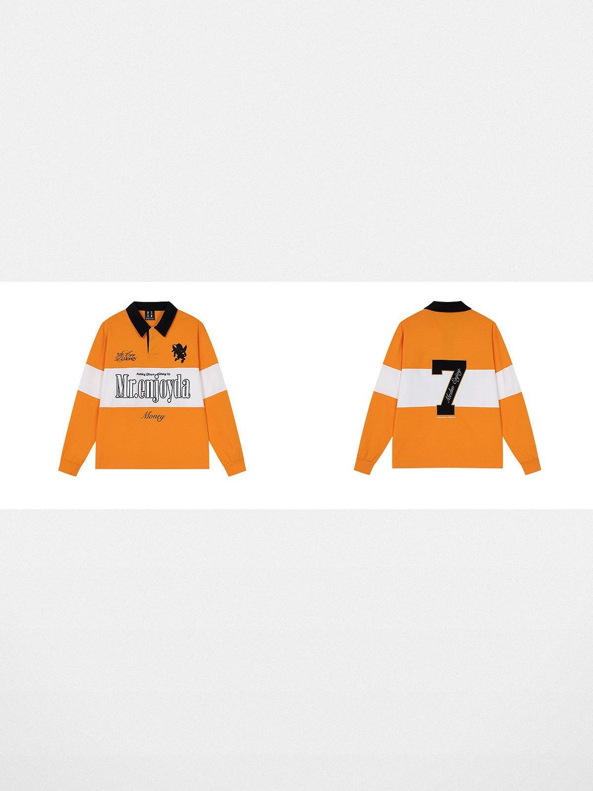 MEDM Embroidered Pegasus Rugby Polo in Orange