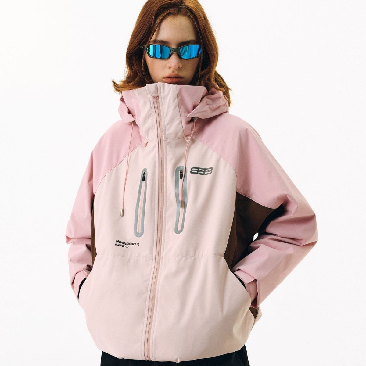 FPA 3 in 1 Hardshell Jacket Down Liner in Pink - On Female Model