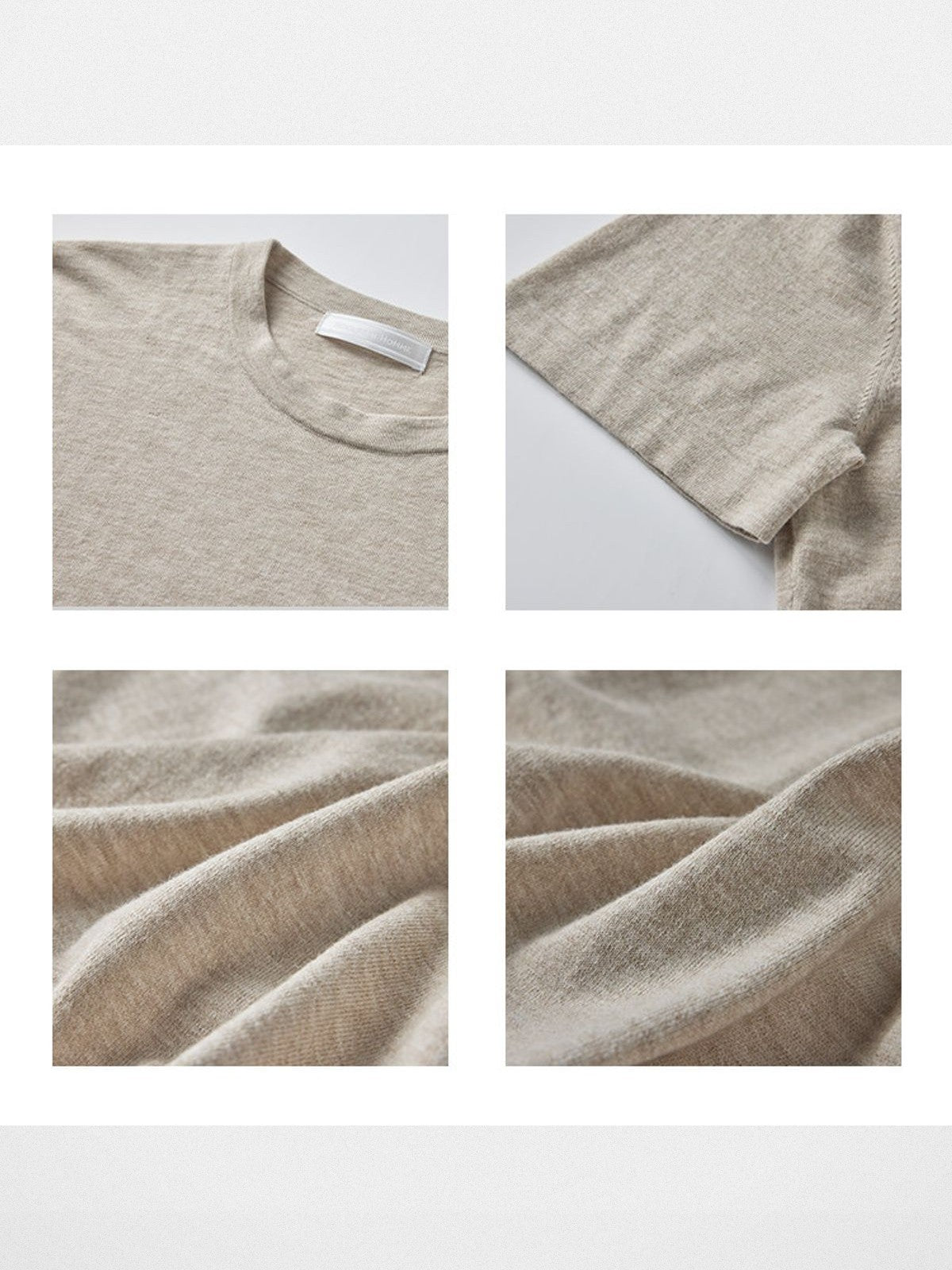Roolrren Homme Organic Cotton Blend T Shirt in Beige - Detail