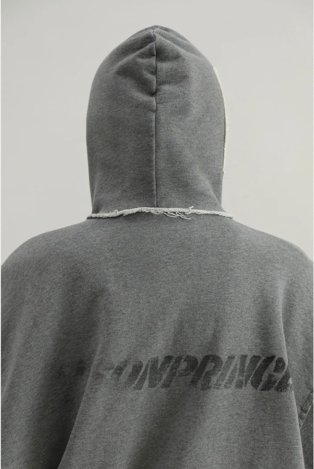 MASONPRINCE Heavyweight Graffiti Zip Hoodie in Gray - On Model