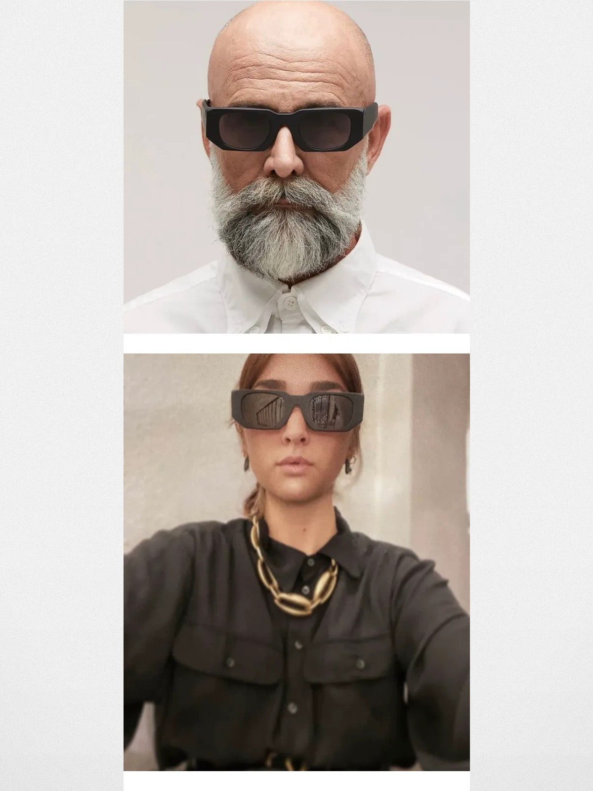 FUTURE UPDATE Rectangular Acetate Sunglasses in Black - Lifestyle