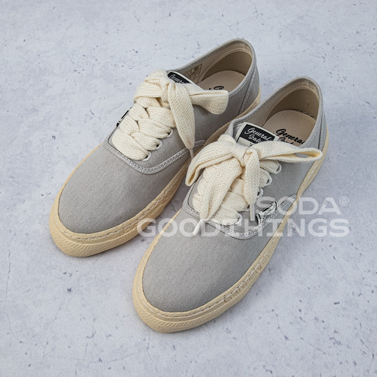 Soda Retro Canvas Low Top Sneakers in Light Gray
