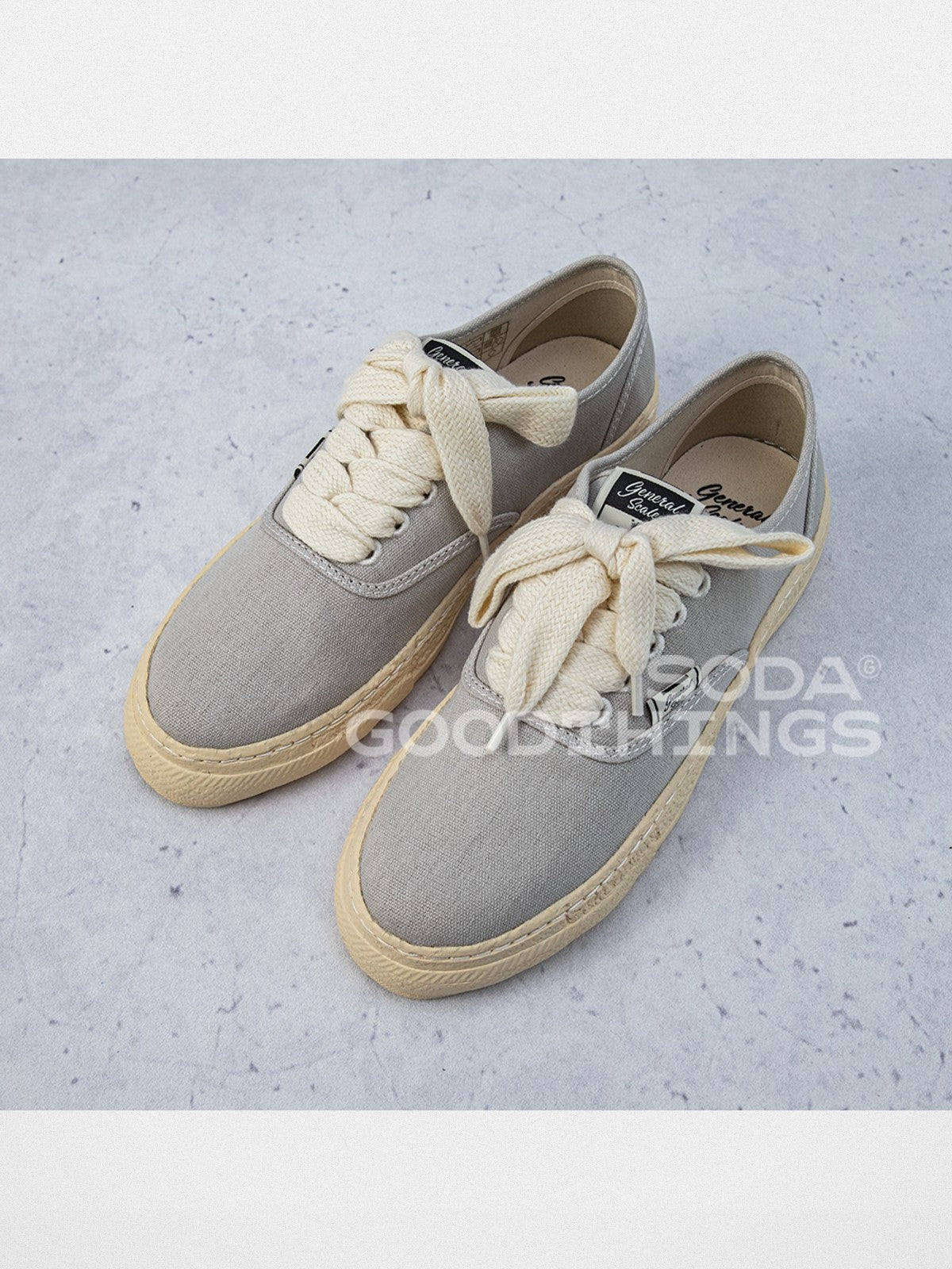 Soda Retro Canvas Low Top Sneakers in Light Gray