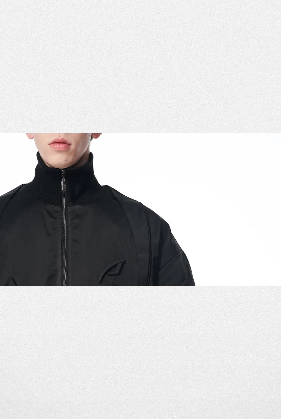 BLINDNOPLAN Segmented Panel MA 1 Bomber in Black - On Model