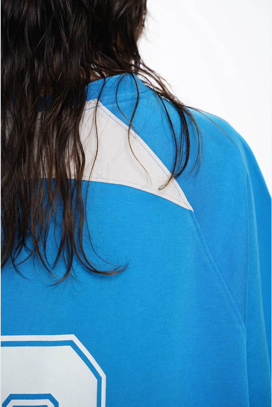 MASONPRINCE Combed Cotton No 8 Jersey Tee in Blue