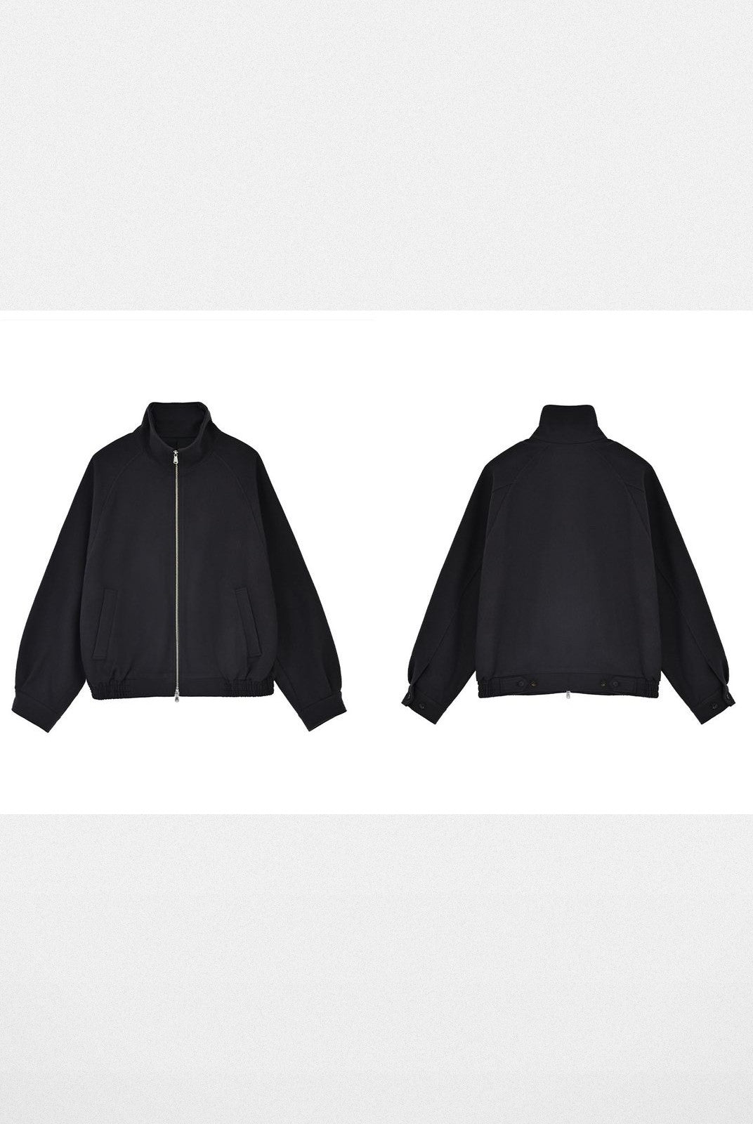 Roolrren Homme Melton Wool Blend Zip Blouson in Black