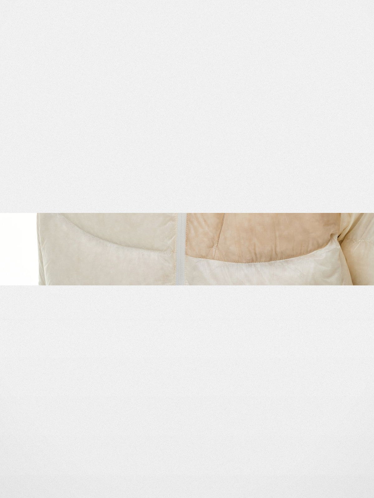 FPA 800FP Contrast Pocket Hooded Puffer in Cream - Detail