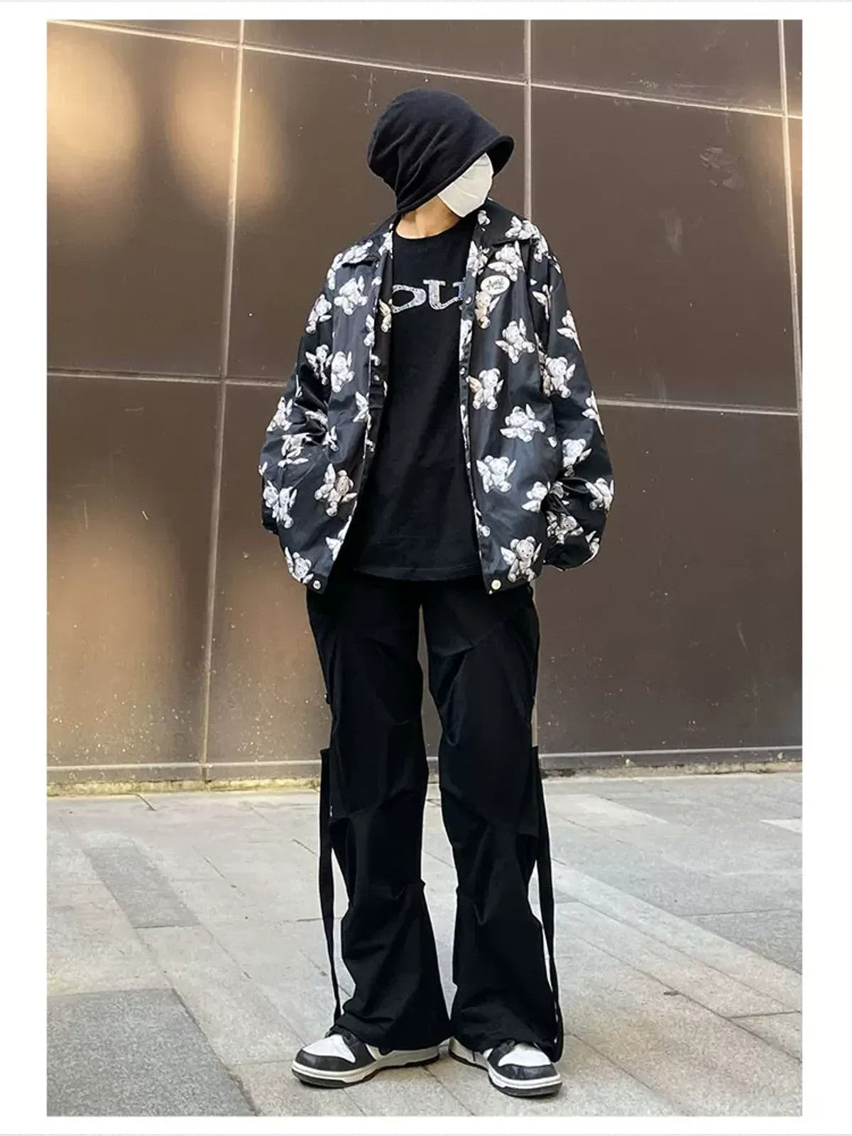 LOSTCTRL Ruched Panel Pants in Black