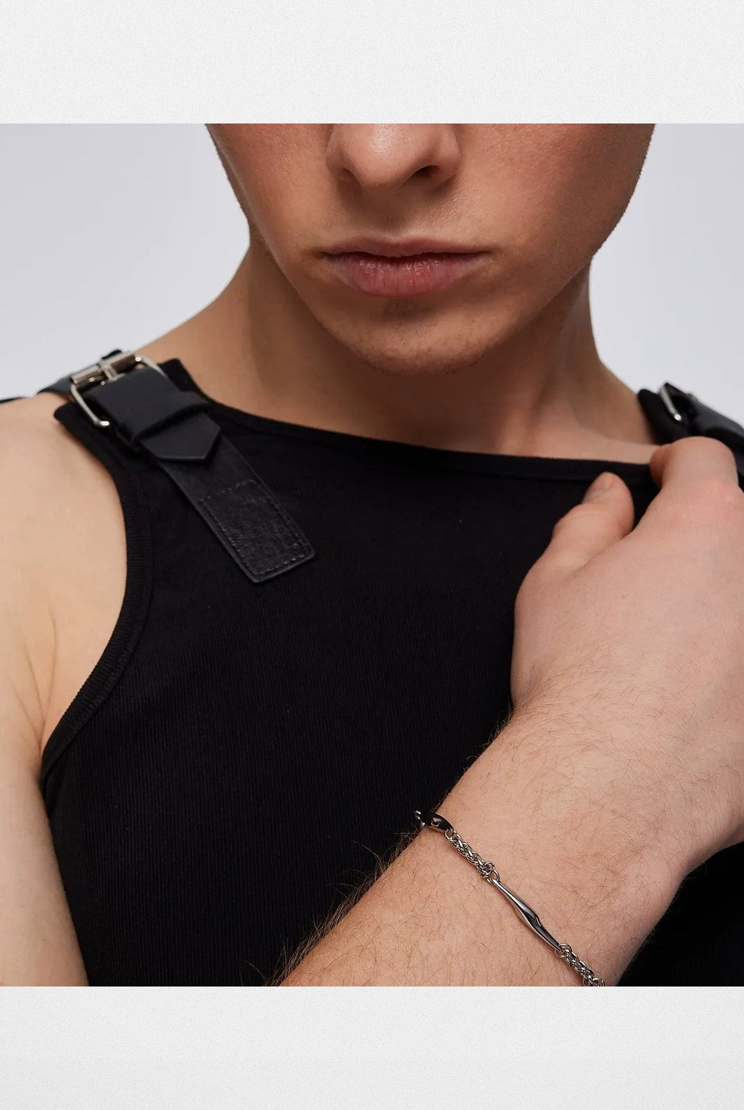 BLACKHEAD Two Tone Spliced Lightning Bracelet in Gold - On Model