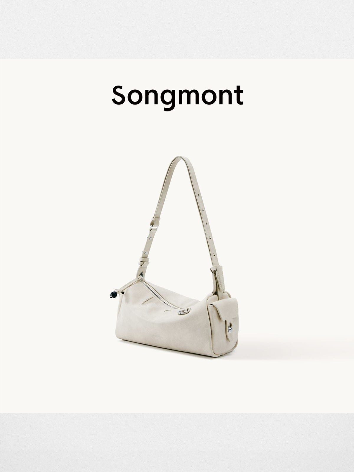 Songmont Leather Mini Camera Bag in Cream