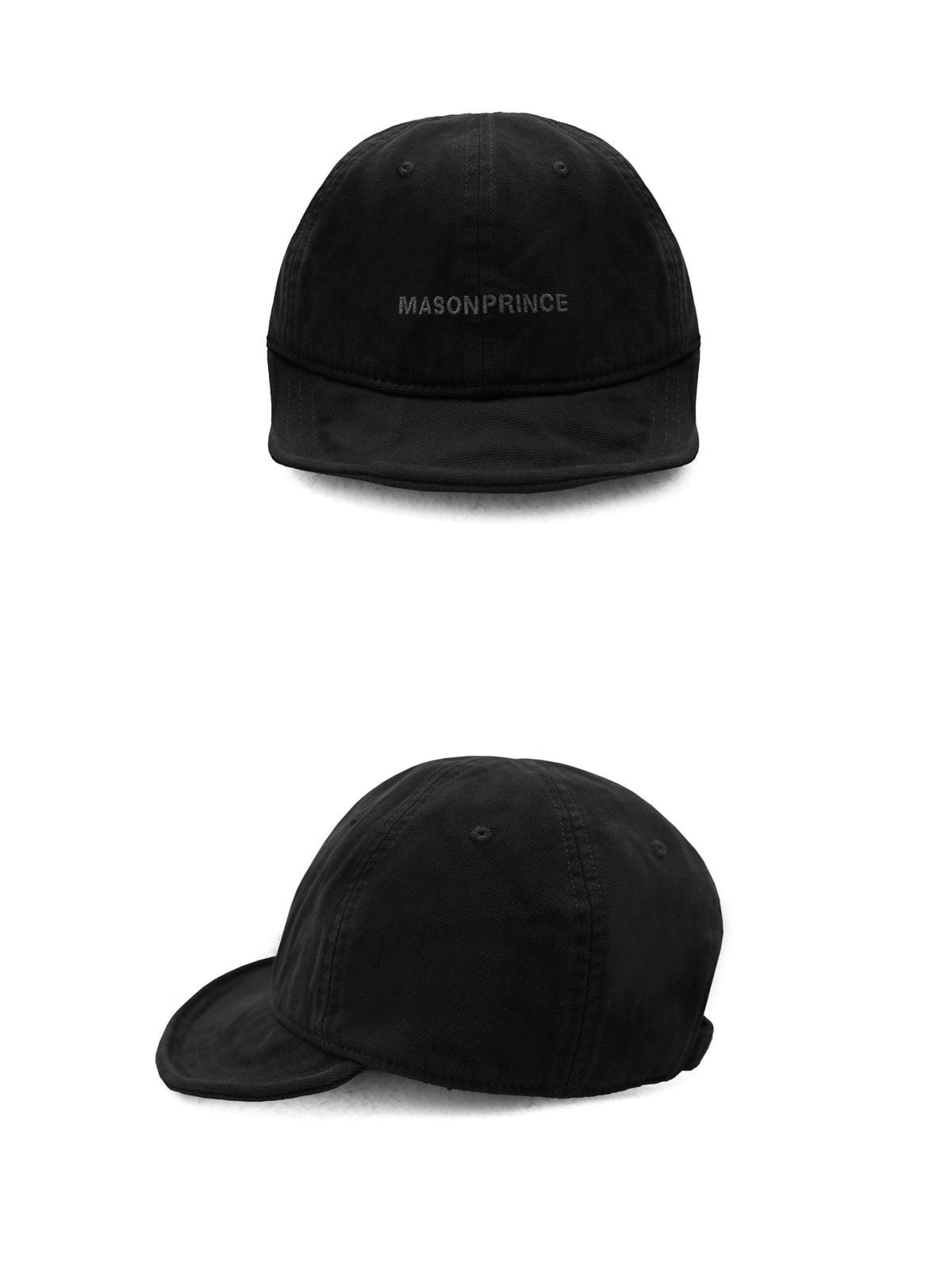 MasonPrince Twisted Flat Top Cotton Cap in Black