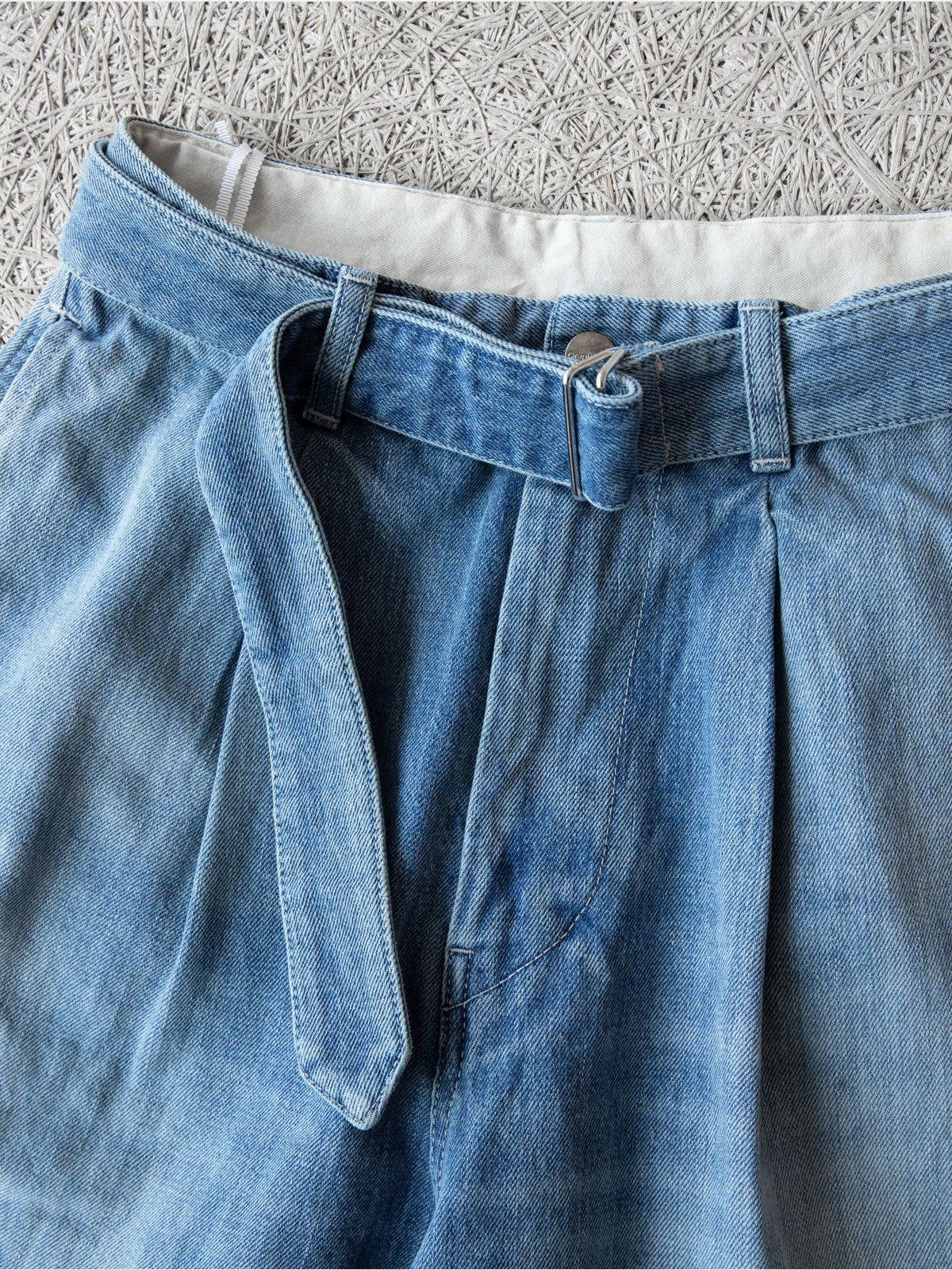 Soda Belted Japanese Selvedge Jeans in Denim - Detail