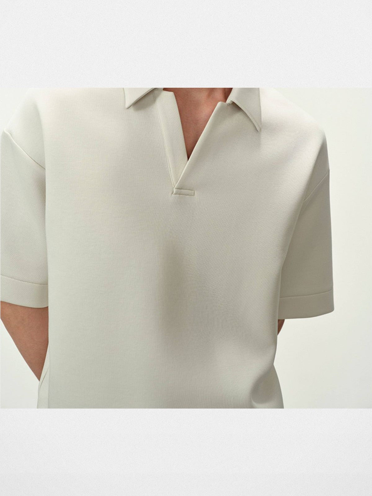 ROYA Structured Air Layer Polo in White - On Model