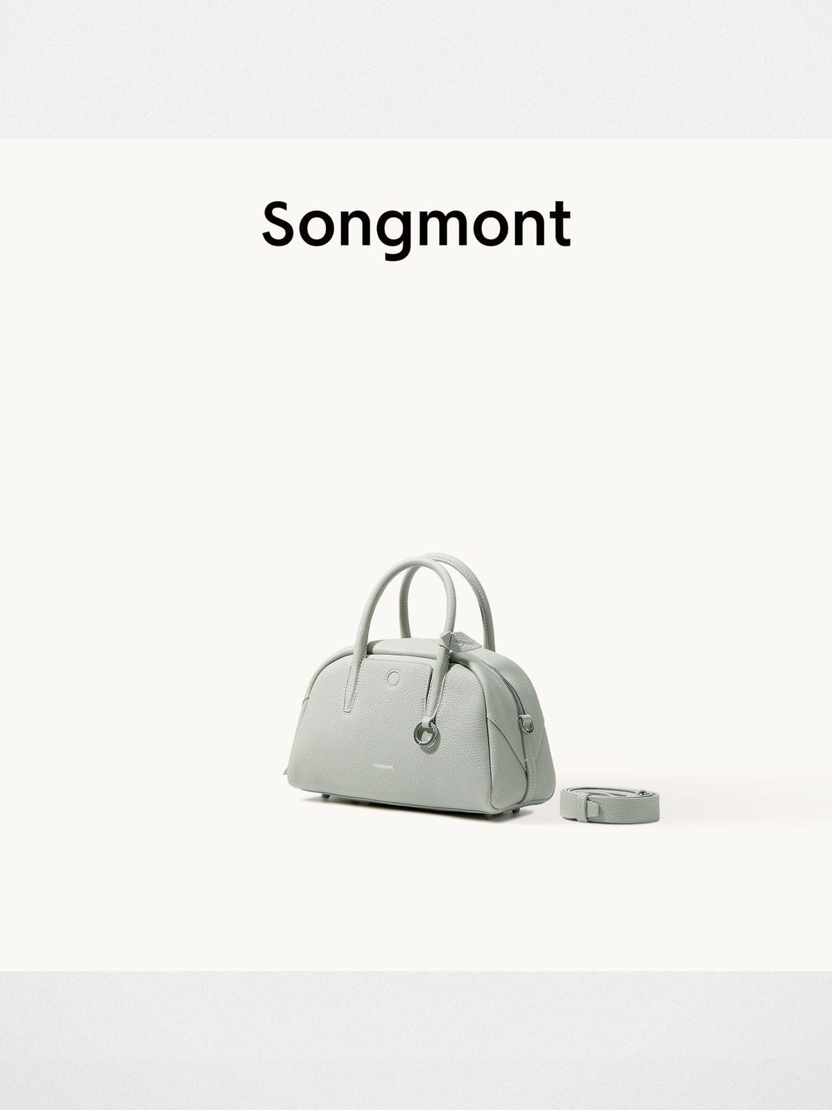 Songmont Leather Mini Bowling Bag in Mint