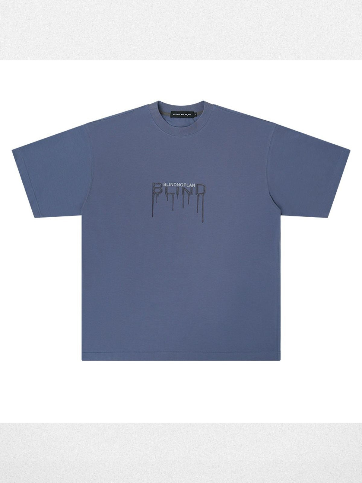 BLINDNOPLAN Cooling Fabric Paste Print T Shirt in Navy Blue