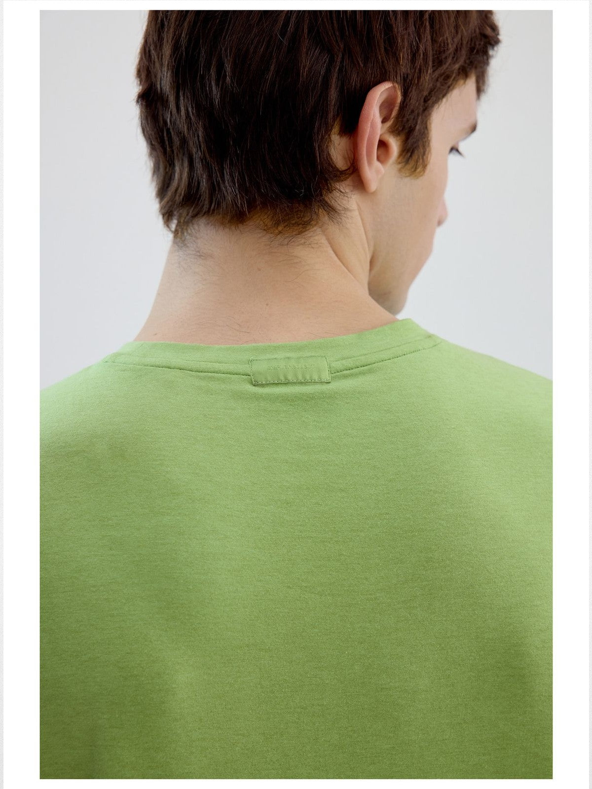 Simple Project Merino Wool Blend Crew T Shirt in Green - On Model