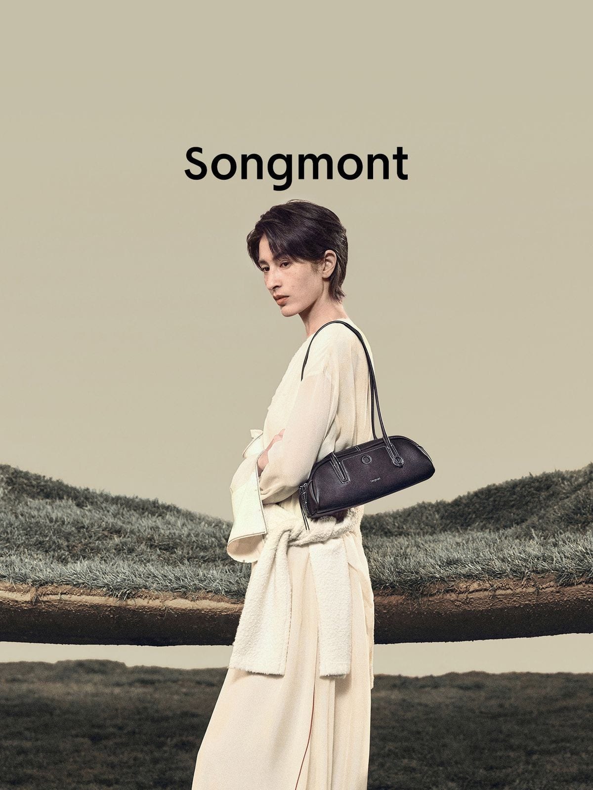 Songmont Mini Leather Bowling Bag in Brown - Lifestyle