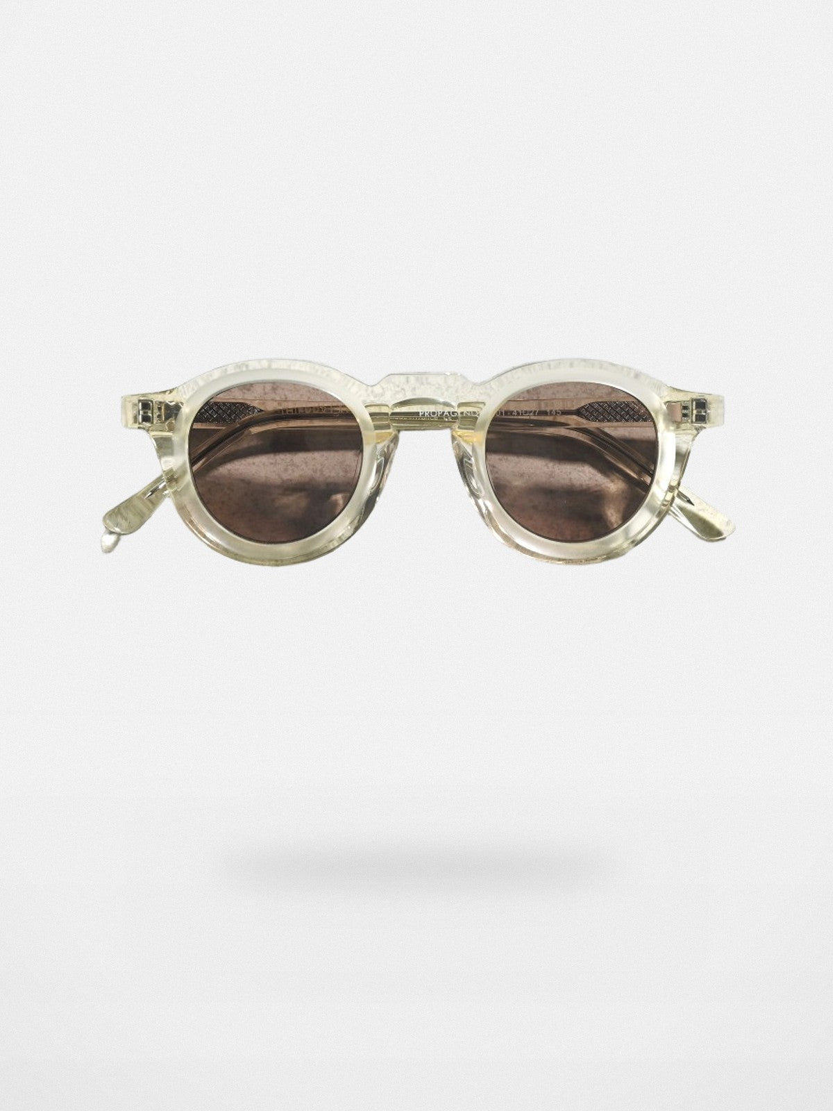 FUTURE UPDATE Round Acetate Sunglasses in Cream