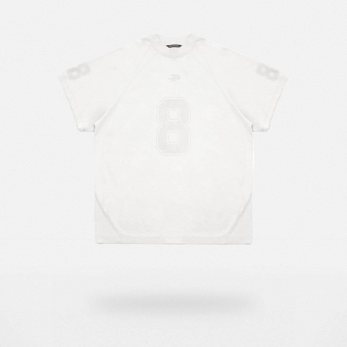 MASONPRINCE Combed Cotton No 8 Jersey Tee in White