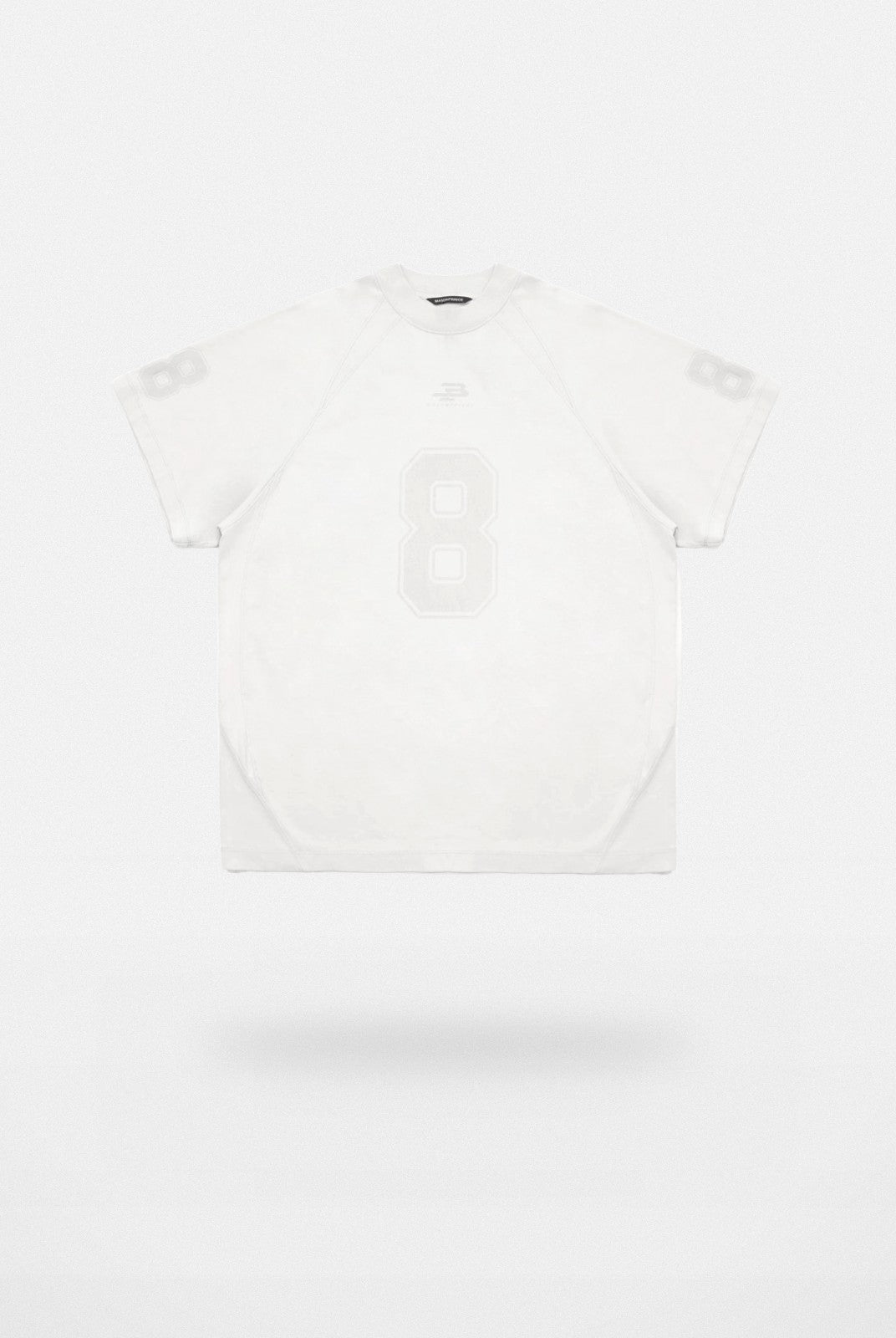 MASONPRINCE Combed Cotton No 8 Jersey Tee in White