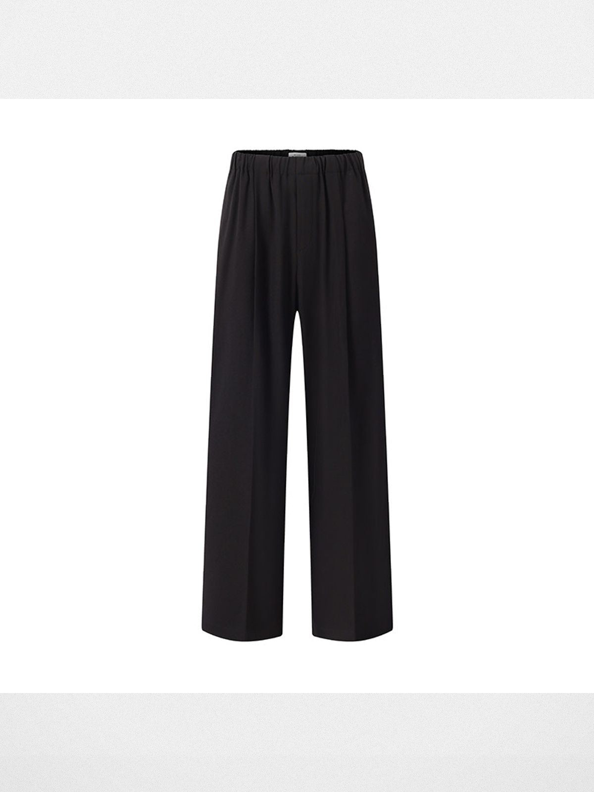 ROYA Wide Leg Wool Blend Trousers in Black