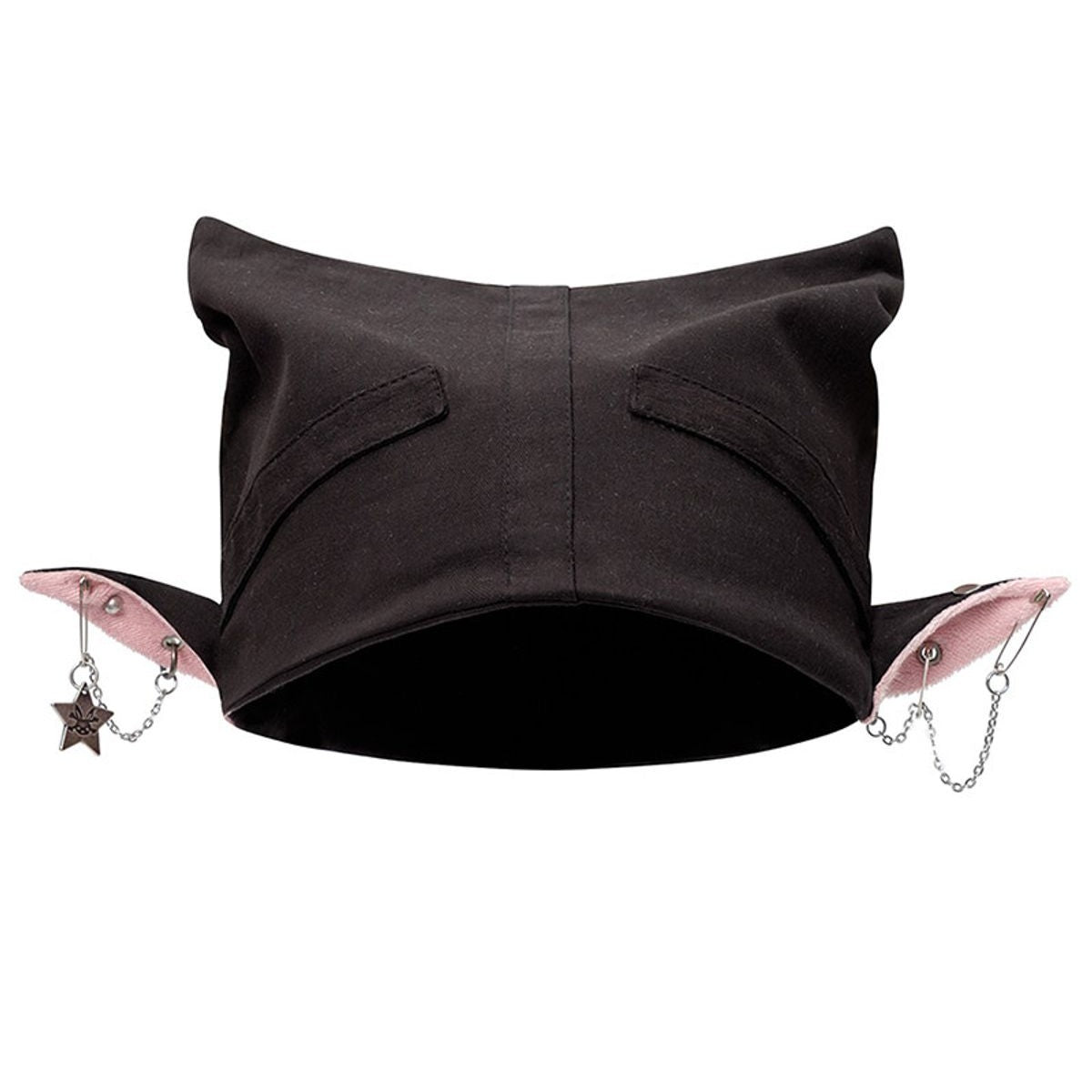 CFIERCE Chain Detail Elf Ear Hat in Black