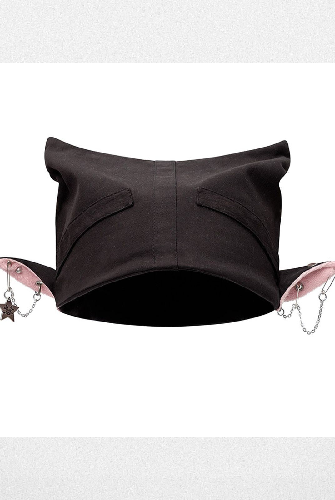 CFIERCE Chain Detail Elf Ear Hat in Black