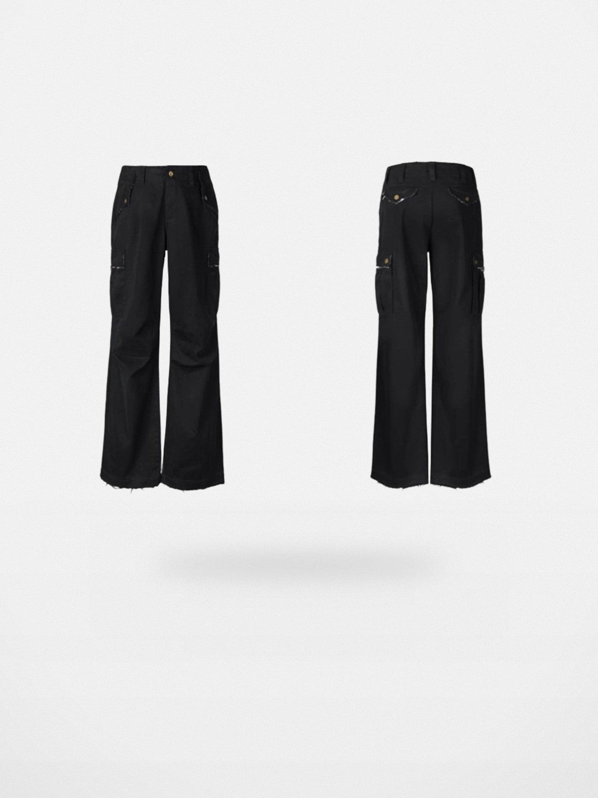 VLABMADE Distressed Paratrooper Cargo Pants in Black